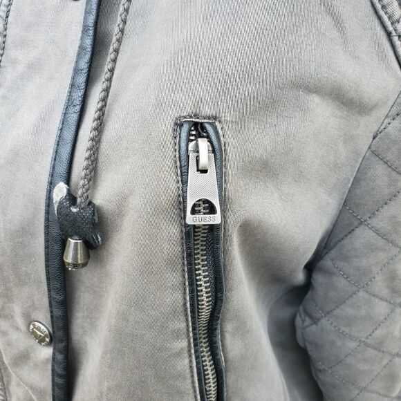 Guess  Coat Women’s Size Large Army Green Utility - Picture 6 of 8